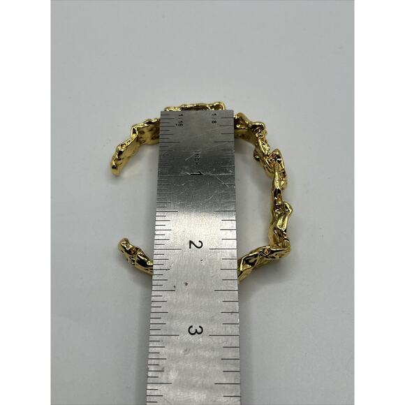 Amber Sceats Emery Cuff Bracelet 24k Gold Plated Sculptural Design NWT - Picture 8 of 13